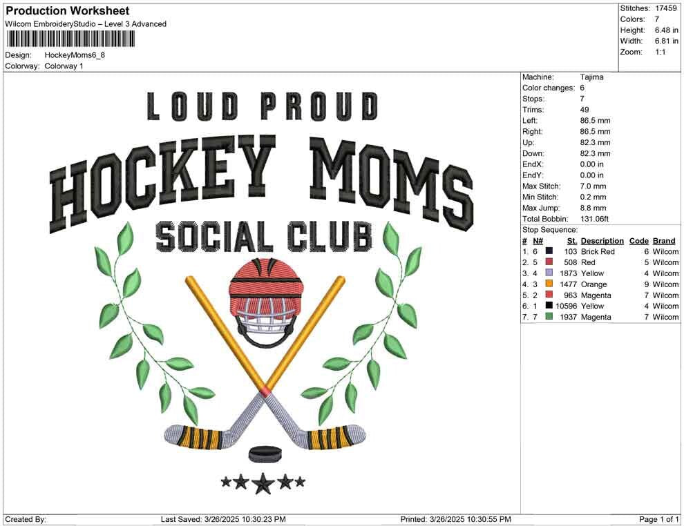 Hockey Mom Social Club Embroidery Design (Digital Download)