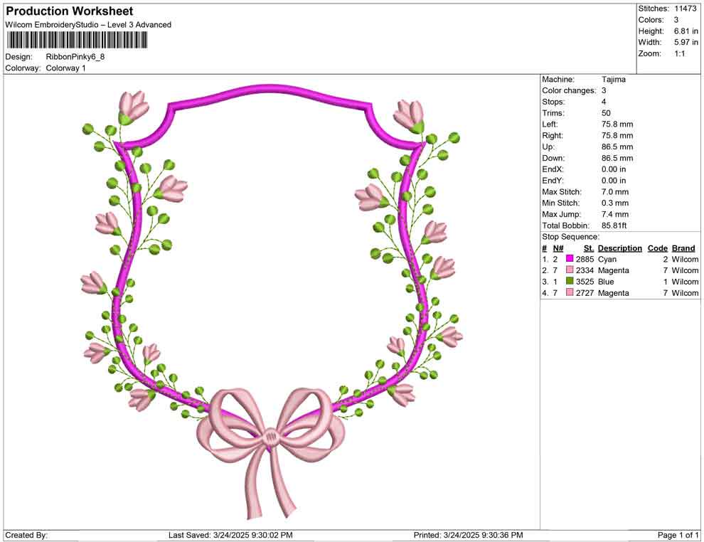 Floral Ribbon Crest Frame Embroidery Design: Coquette Wedding Banner (Digital Download)