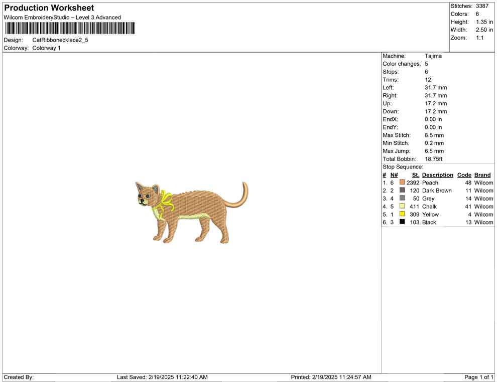 Coquette Cat Embroidery Design: Kitten with Ribbon Bow (Digital Download)