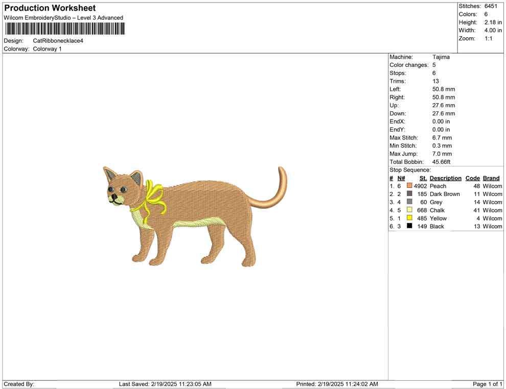 Coquette Cat Embroidery Design: Kitten with Ribbon Bow (Digital Download)