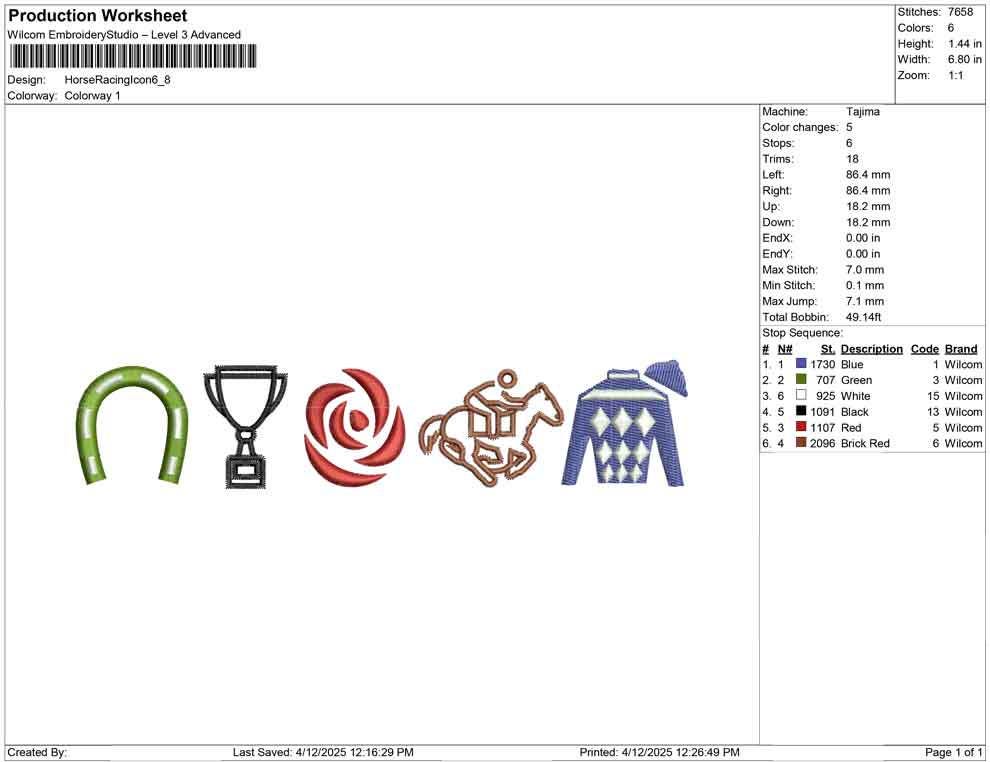 Horse Racing Icons Embroidery Designs: Derby Day Machine Embroidery File For Horse Girl (Digital Download)