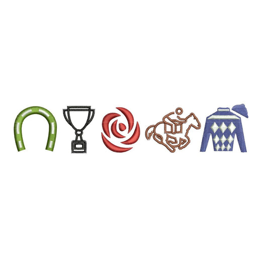 Horse Racing Icons Embroidery Design: Derby Day (Digital Download)