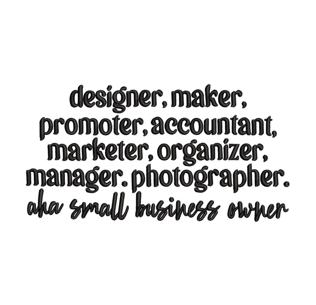Small Business Owner Embroidery Design: Entrepreneur Gift (Digital Download)