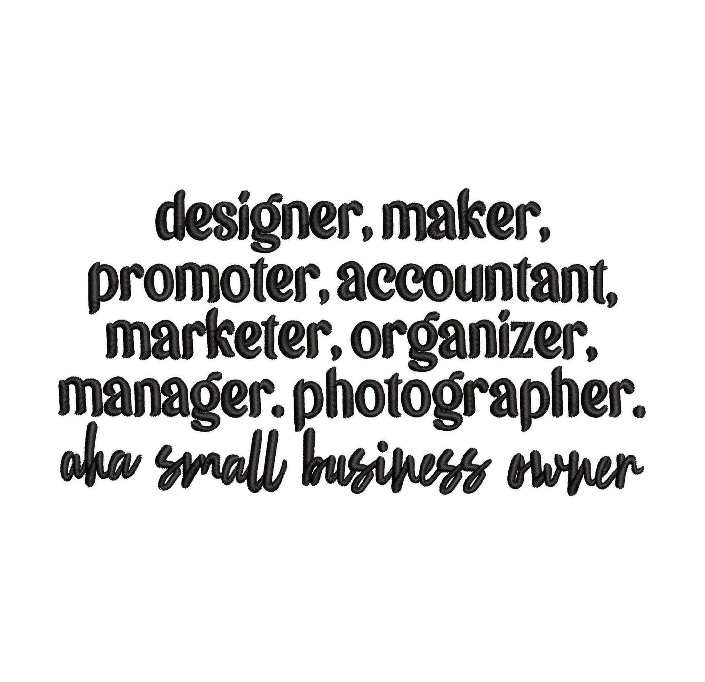 Small Business Owner Embroidery Design: Entrepreneur Gift (Digital Download)