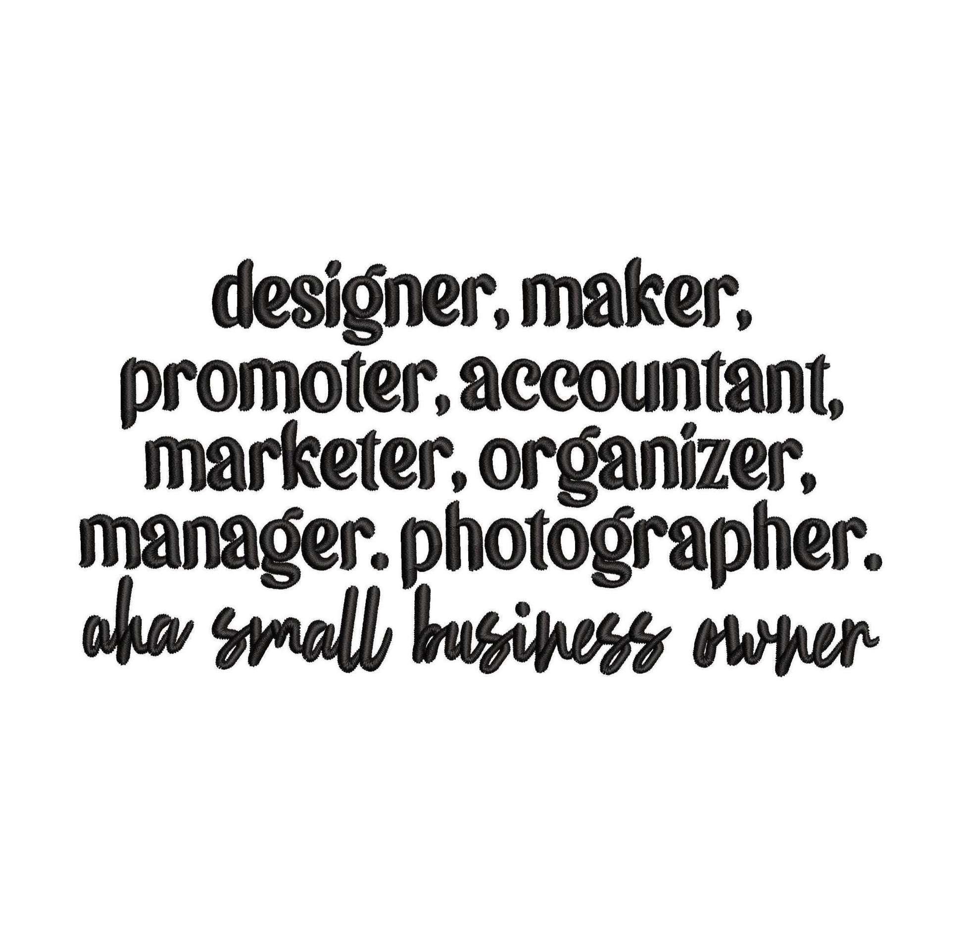 Small Business Owner Embroidery Design: Entrepreneur Gift (Digital Download)