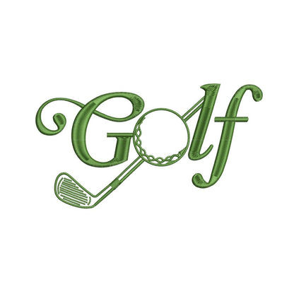 Golf Embroidery Designs: Golfer Machine Embroidery Files Golf Script (Digital Download)