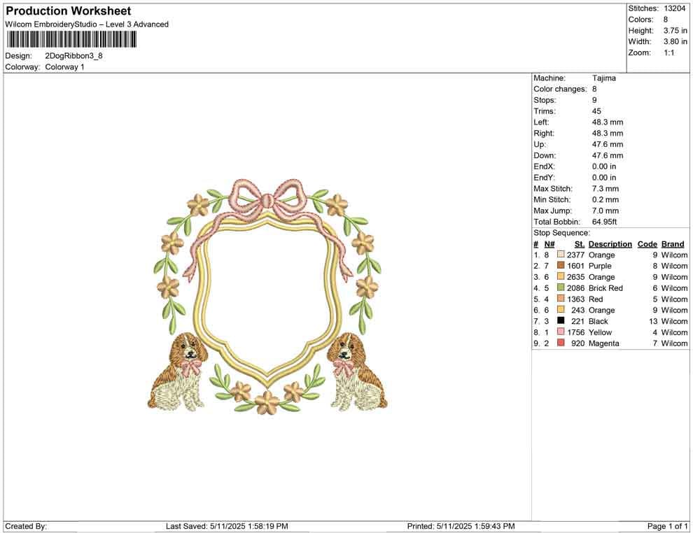 Dog Ribbon Crest Frame Embroidery Design Baby Banner Crest Frame Embroidery File Newborn Birthday Frame DST Wedding Crest Frame Embroidery