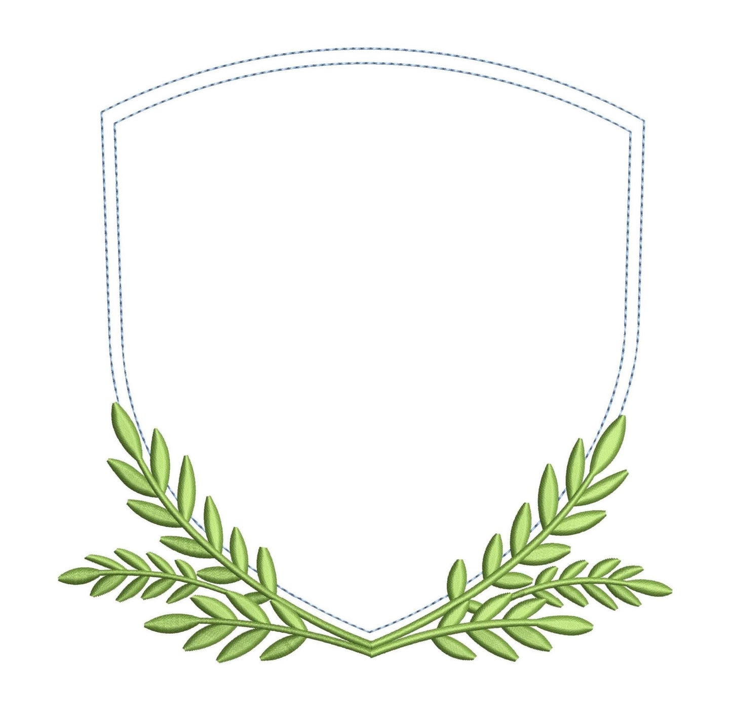 Leaf Crest Frame Embroidery Design: Baby Door Hanger Machine Embroidery File Simple Wedding Banner Embroidery Crest Frame (Digital Download)