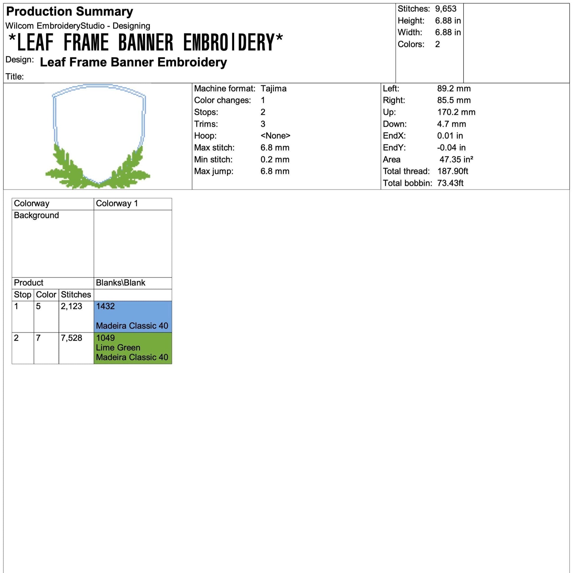 Leaf Crest Frame Embroidery Design: Baby Door Hanger Machine Embroidery File Simple Wedding Banner Embroidery Crest Frame (Digital Download)