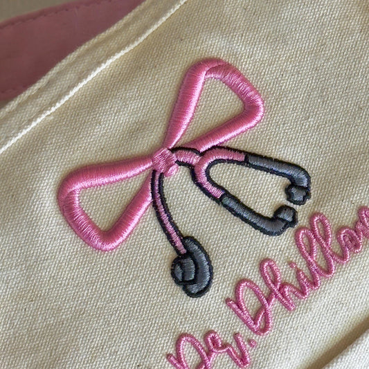 3D Puff Stethoscope Bow Embroidery Design: Nurse Doctor Gift (Digital Download)