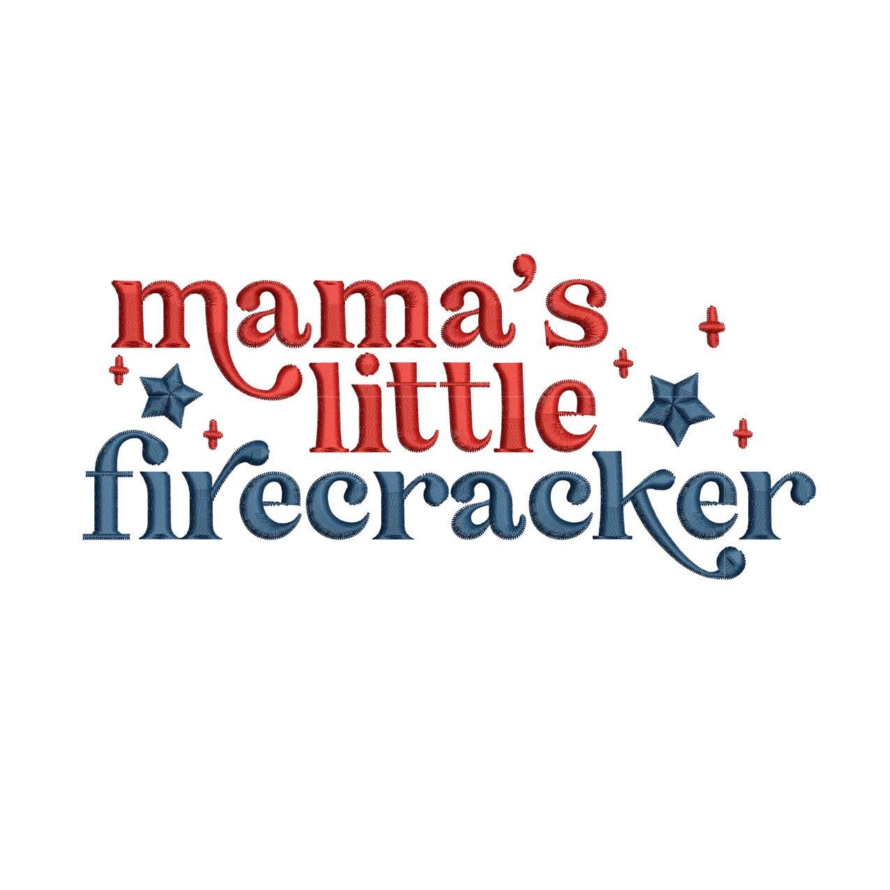 Mama's Little Firecracker Embroidery Design: 4th July (Digital Download)