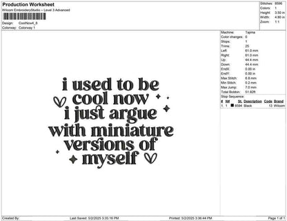 Script Embroidery Design Funny Mom Embroidery File Mother Machine Embroidery File PES Humorous DST File Parent Embroidery File EXP