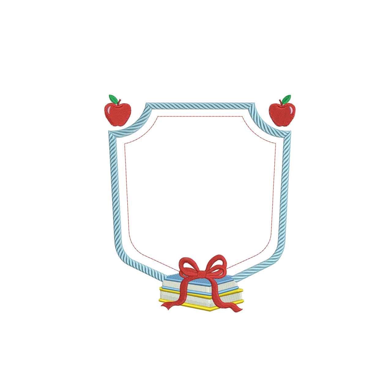 Back To School Frame Crest Embroidery Design Monogram Banner PES Teacher Crest Frame Machine Embroidery File Teaching DST File Teacher Crest