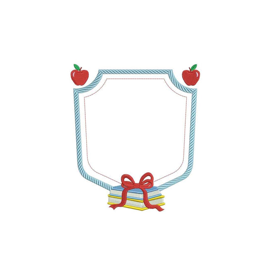 Back To School Frame Crest Embroidery Design Monogram Banner PES Teacher Crest Frame Machine Embroidery File Teaching DST File Teacher Crest