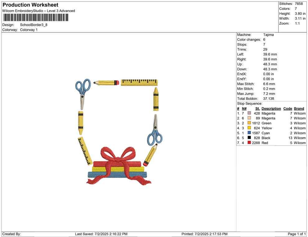 Back To School Frame Crest Embroidery Design Monogram Banner PES Teacher Crest Frame Machine Embroidery File School Supplies DST Apple Crest