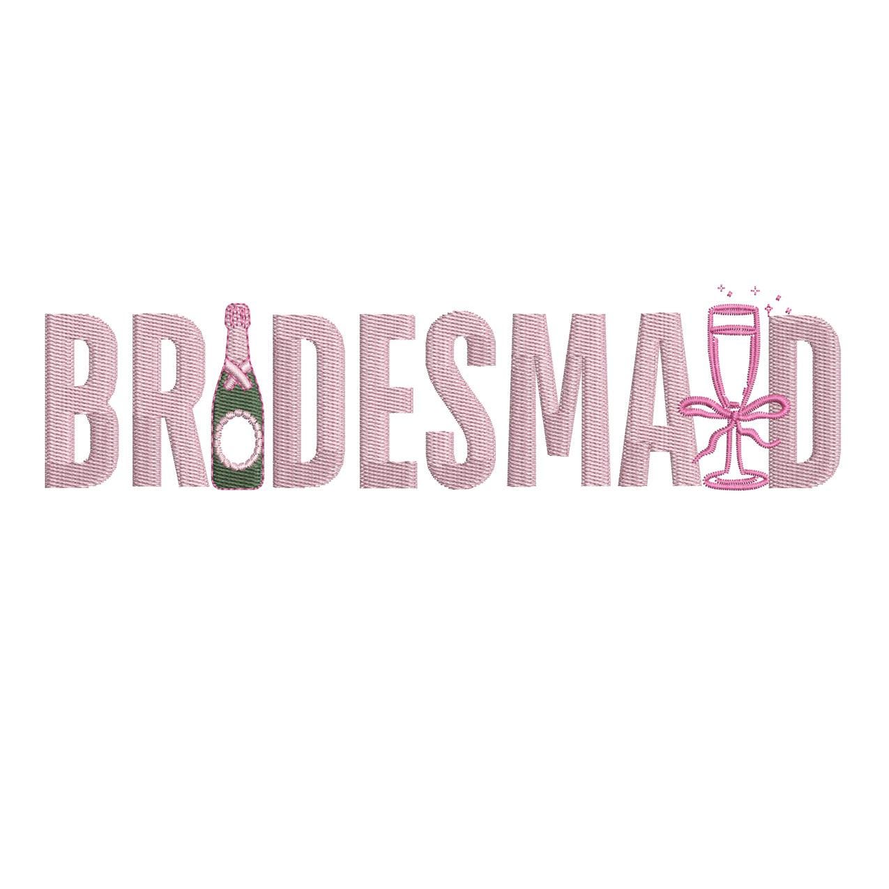 Bridesmaid Embroidery Designs: Wedding Party Machine Embroidery File For Bridesmaids (Digital Download)