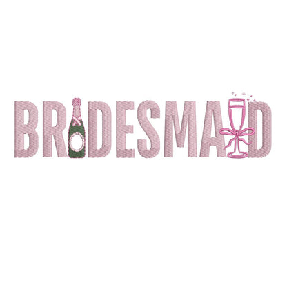 Bridesmaid Embroidery Designs: Wedding Party Machine Embroidery File For Bridesmaids (Digital Download)