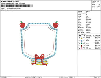 Back To School Frame Crest Embroidery Design Monogram Banner PES Teacher Crest Frame Machine Embroidery File Teaching DST File Teacher Crest