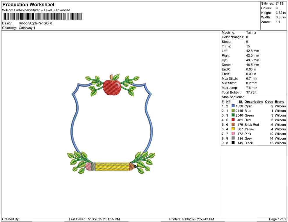 Back School Crest Frame Embroidery Design Monogram Banner PES Teacher Crest Frame Machine Embroidery File Professor Crest DST Banner Crest