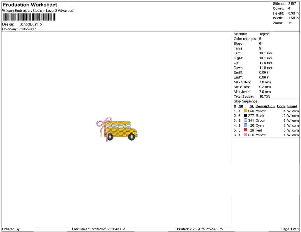 School Bus Embroidery Design Back To School Machine Embroidery File Small Schoolbus Embroidery File Small PES Motif Embroidery DST File