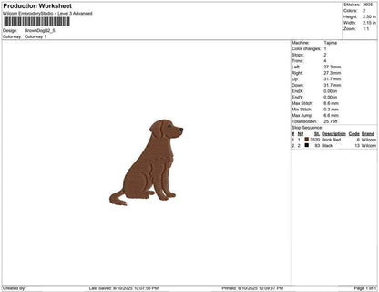 Labrador Retriever Embroidery Design Simple Brown Dog Lover Embroidery File Dog Mom DST Labrador Retriever Dog Embroidery File Puppy Lab PES