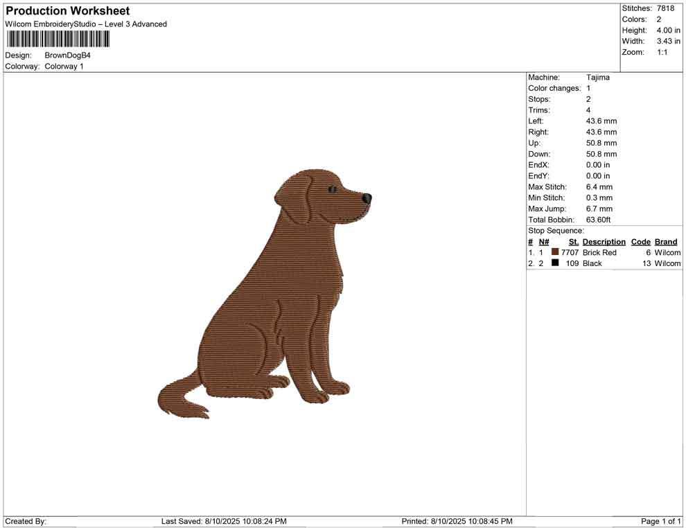 Labrador Retriever Embroidery Design Simple Brown Dog Lover Embroidery File Dog Mom DST Labrador Retriever Dog Embroidery File Puppy Lab PES