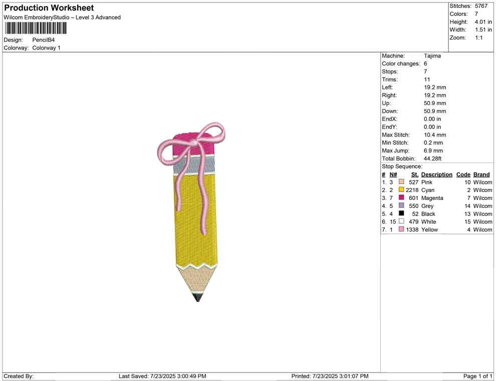 Pencil Icon Embroidery Design Back To School Machine Embroidery File Gift Teacher Embroidery File Small PES Pencil Motif Embroidery File DST
