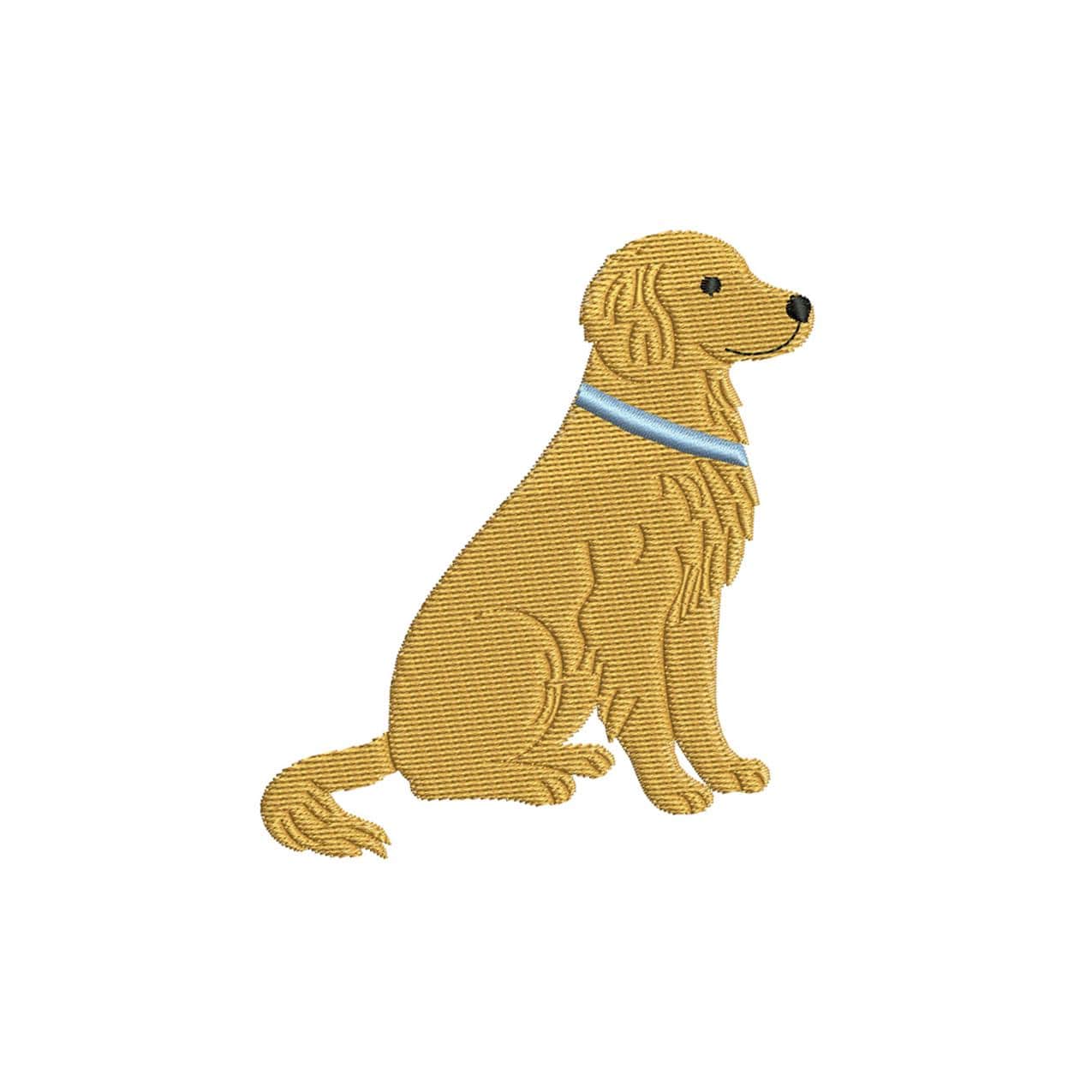 Golden Retriever Embroidery Design Golden Retriever Dog Lover Embroidery File Dog Mom DST Golden Retriever Dog Collar Embroidery File PES