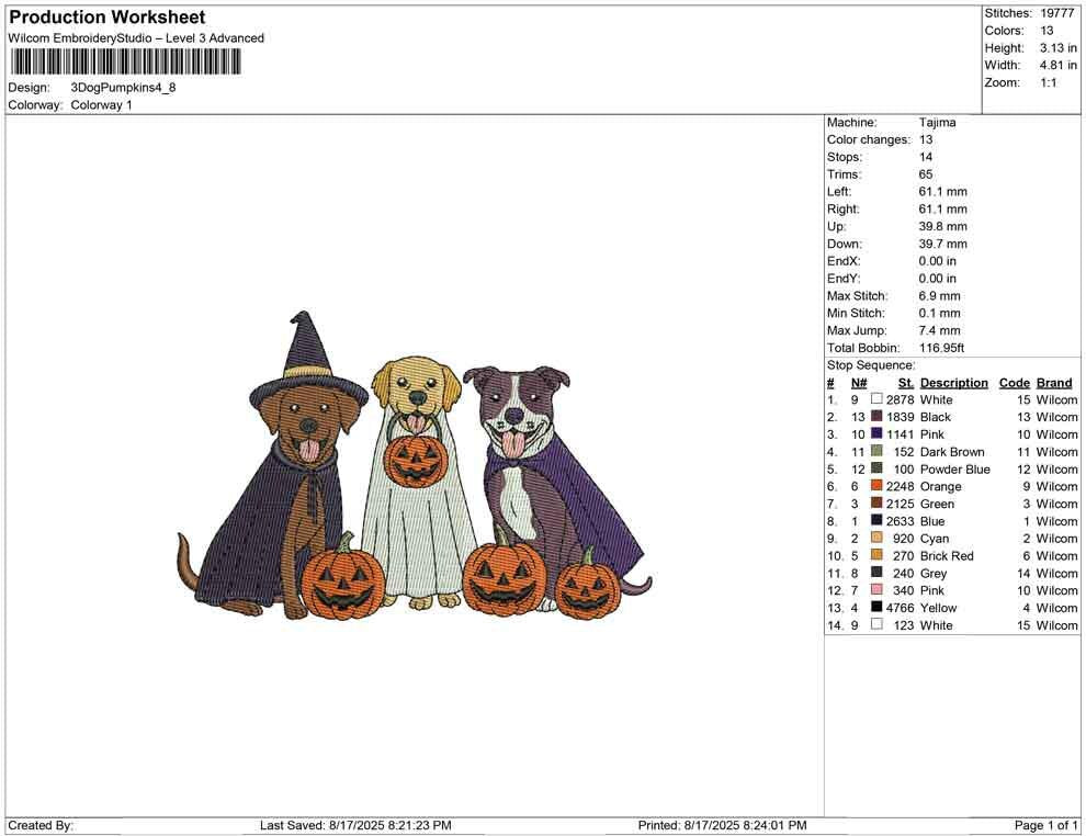 Halloween Dogs Embroidery Design: Pumpkins, Costumes (Digital Download)