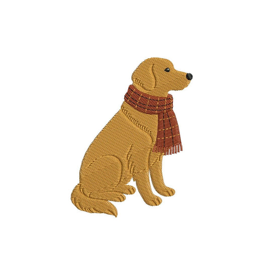Golden Retriever Embroidery Designs: Dog Embroidery Designs Winter Embroidery Machine Files
