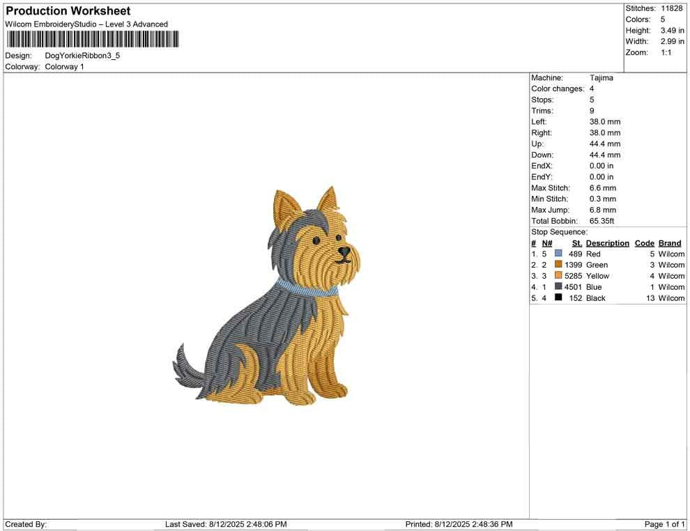 Yorkshire Terrier Embroidery Design Yorkie Dog Collar Embroidery File EXP Dog Mom DST Yorkshire Terrier Dog Love Embroidery File Yorkie PES