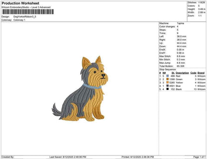 Yorkshire Terrier Embroidery Design Yorkie Dog Collar Embroidery File EXP Dog Mom DST Yorkshire Terrier Dog Love Embroidery File Yorkie PES