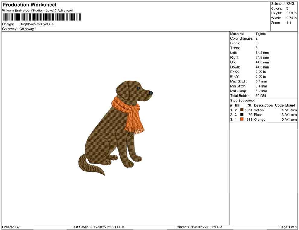 Labrador Retriever Embroidery Designs: Dog with Scarf Embroidery Machine Files Dog Embroidery Design