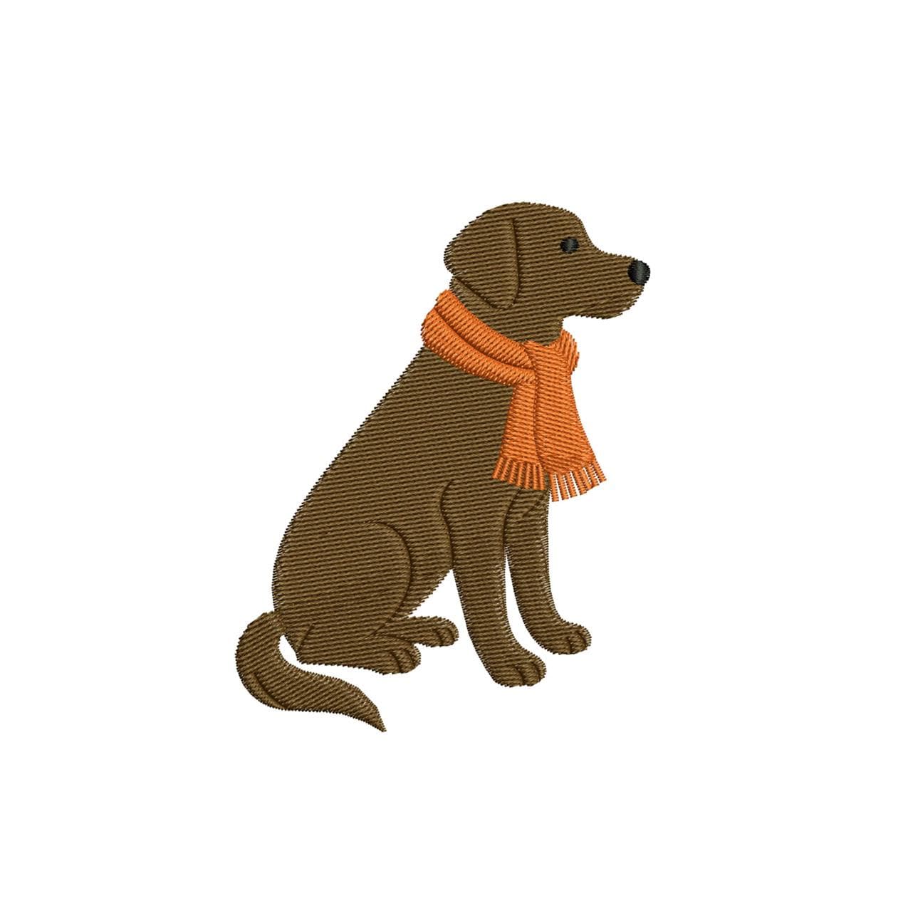 Labrador Retriever Embroidery Designs: Dog with Scarf Embroidery Machine Files Dog Embroidery Design