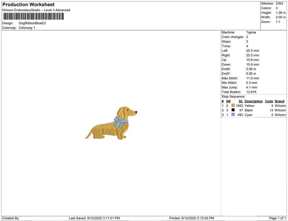 Dachshund Dog Embroidery Designs: Miniature Dachshund Puppy Dog with Bow Machine Embroidery File (Digital Download)