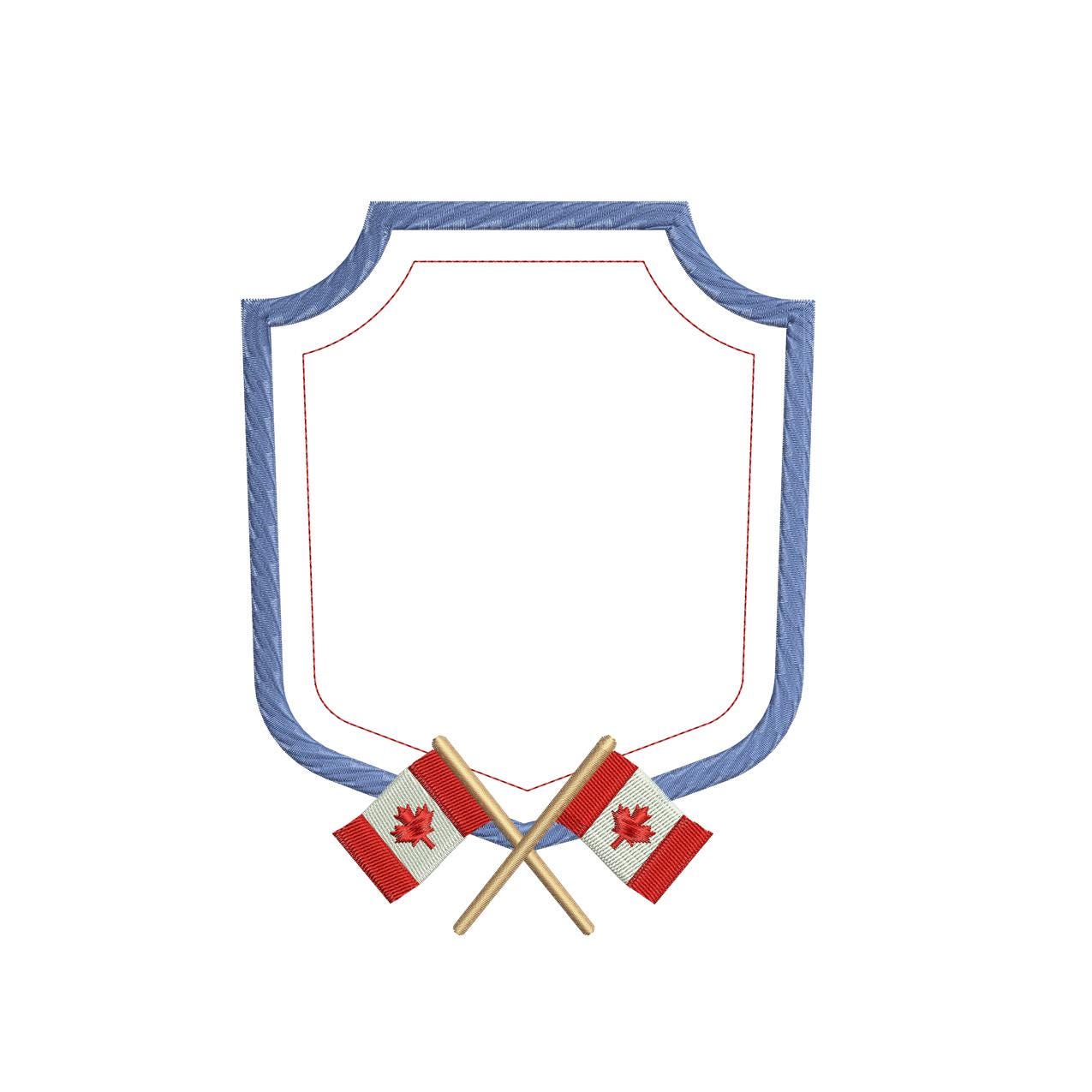 Canadian Flag Frame Embroidery Design: Crest Monogram (Digital Download)