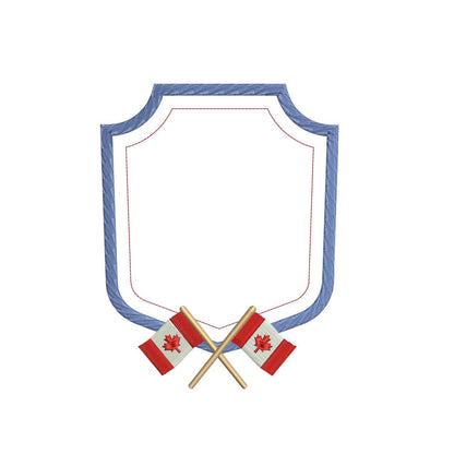 Canadian Flag Frame Embroidery Design: Crest Monogram (Digital Download)