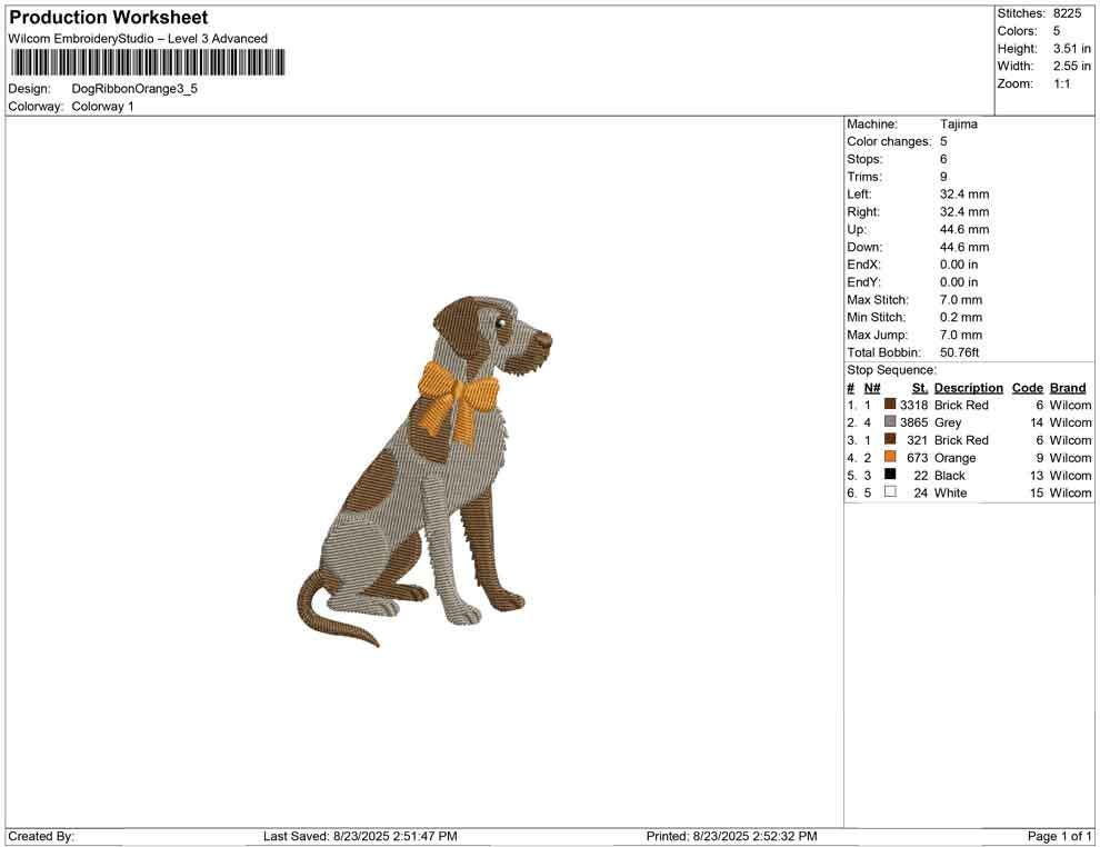 German Wirehaired Pointer Embroidery Designs: Dog with Ribbon Mini Machine Embroidery File (Digital Download)