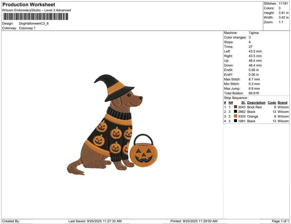 Labrador Halloween Dog Embroidery Design: Pumpkin Sweater (Digital Download)