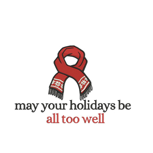 All Too Well Red Scarf Holidays Embroidery Design: Taylor inspired (Digital Download)