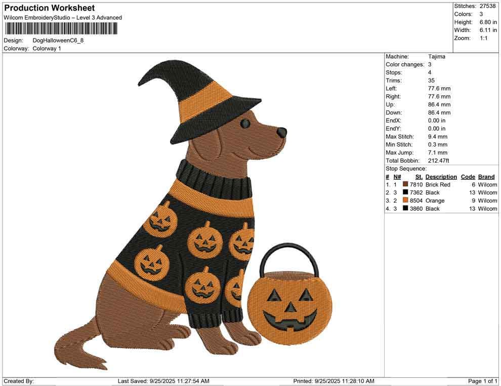 Labrador Halloween Dog Embroidery Design: Pumpkin Sweater (Digital Download)