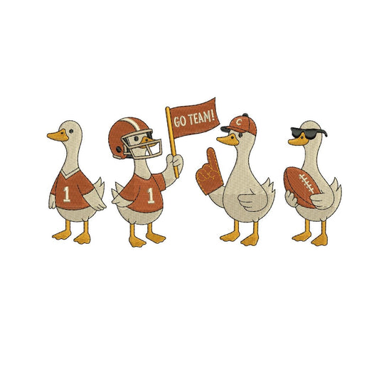 Football Machine Embroidery Design: Sport Goose Mascot (Digital Download)
