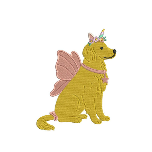 Golden Retriever Embroidery Designs: Unicorn Golden Retriever Machine Embroidery File (DST, PES and more) Digital Download Christmas Design
