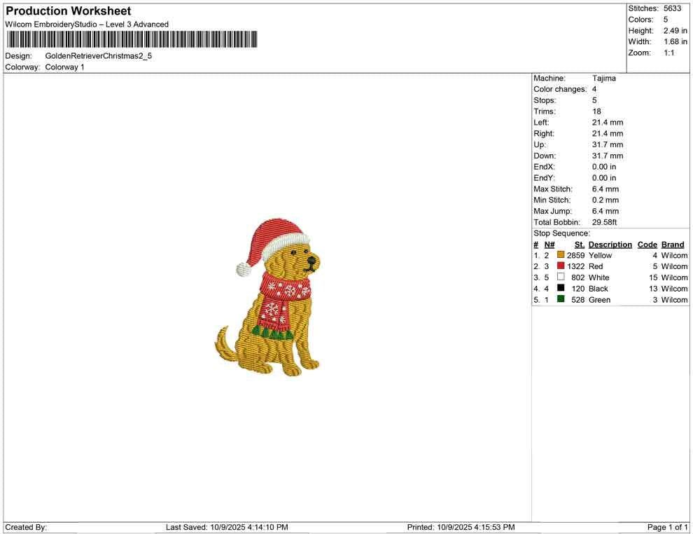 Goldendoodle Embroidery Designs: Golden-doodle Dog Embroidery Design Christmas Santa Hat Machine Embroidery File (Digital Download)