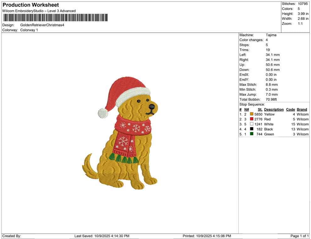 Goldendoodle Embroidery Designs: Golden-doodle Dog Embroidery Design Christmas Santa Hat Machine Embroidery File (Digital Download)