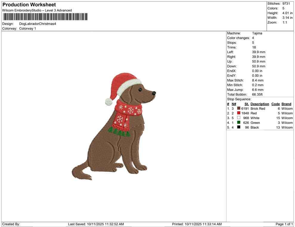 Labrador Retriever Embroidery Designs: Christmas Embroidery Design Santa Hat, Scarf on Dog Machine Embroidery File (Digital Download)