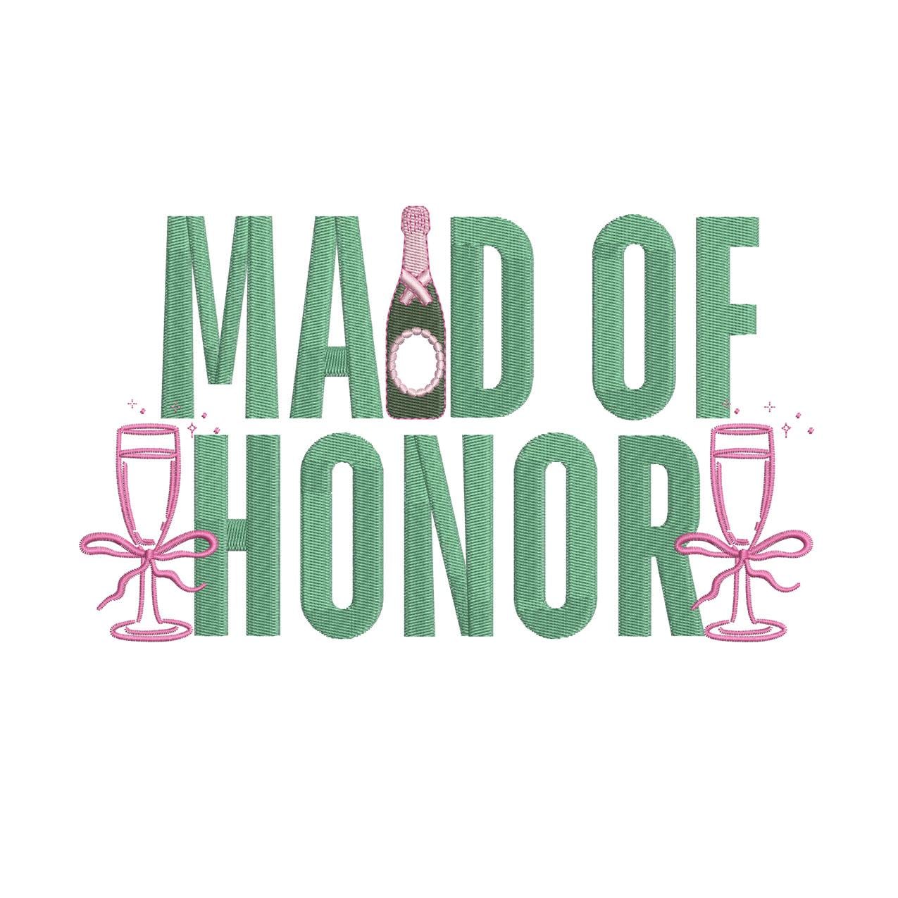 Maid of Honor Embroidery Design Wedding Machine Embroidery File