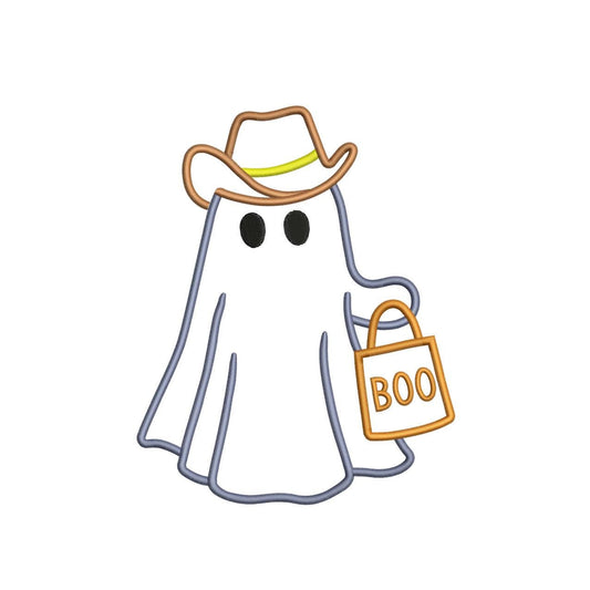 Appliqué Embroidery Designs: Halloween Ghost Embroidery File Country Halloween Machine Embroidery Files