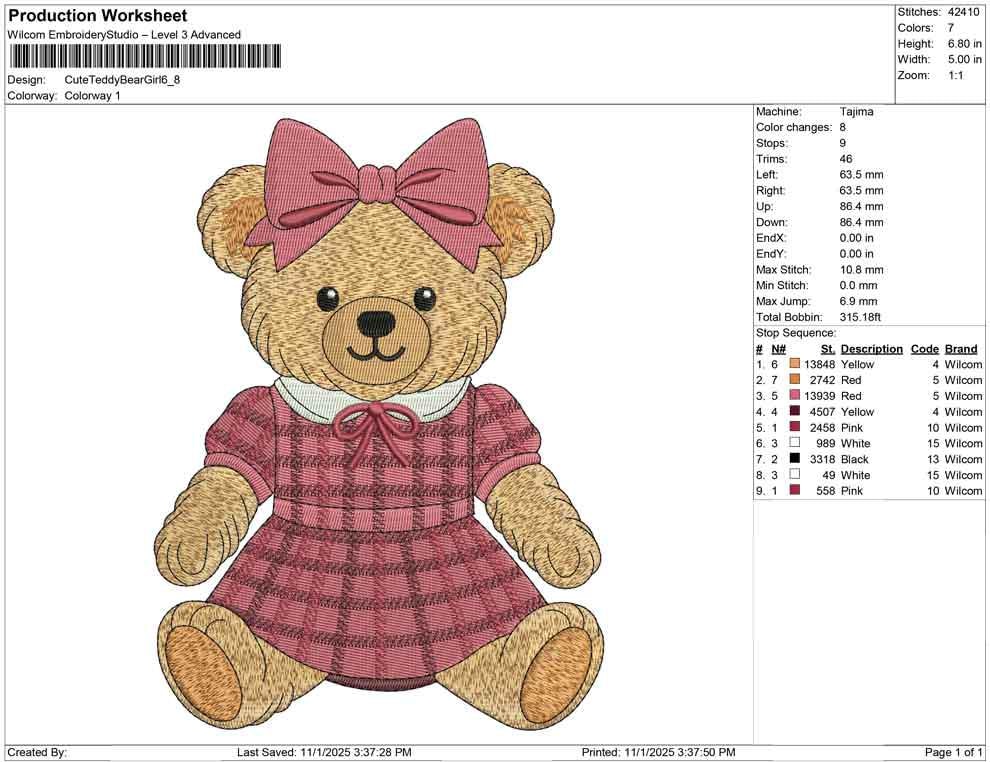 Teddy Bear Embroidery Designs: Cute Bear Embroidery Machine File for Christmas Embroidery Design (Digital Download)