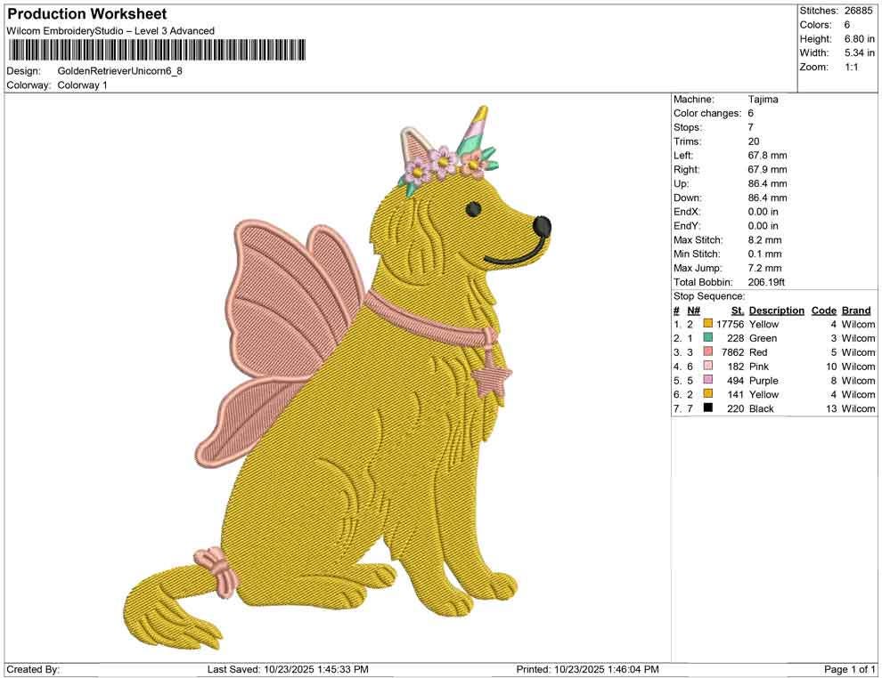 Golden Retriever Embroidery Designs: Unicorn Golden Retriever Machine Embroidery File (DST, PES and more) Digital Download Christmas Design